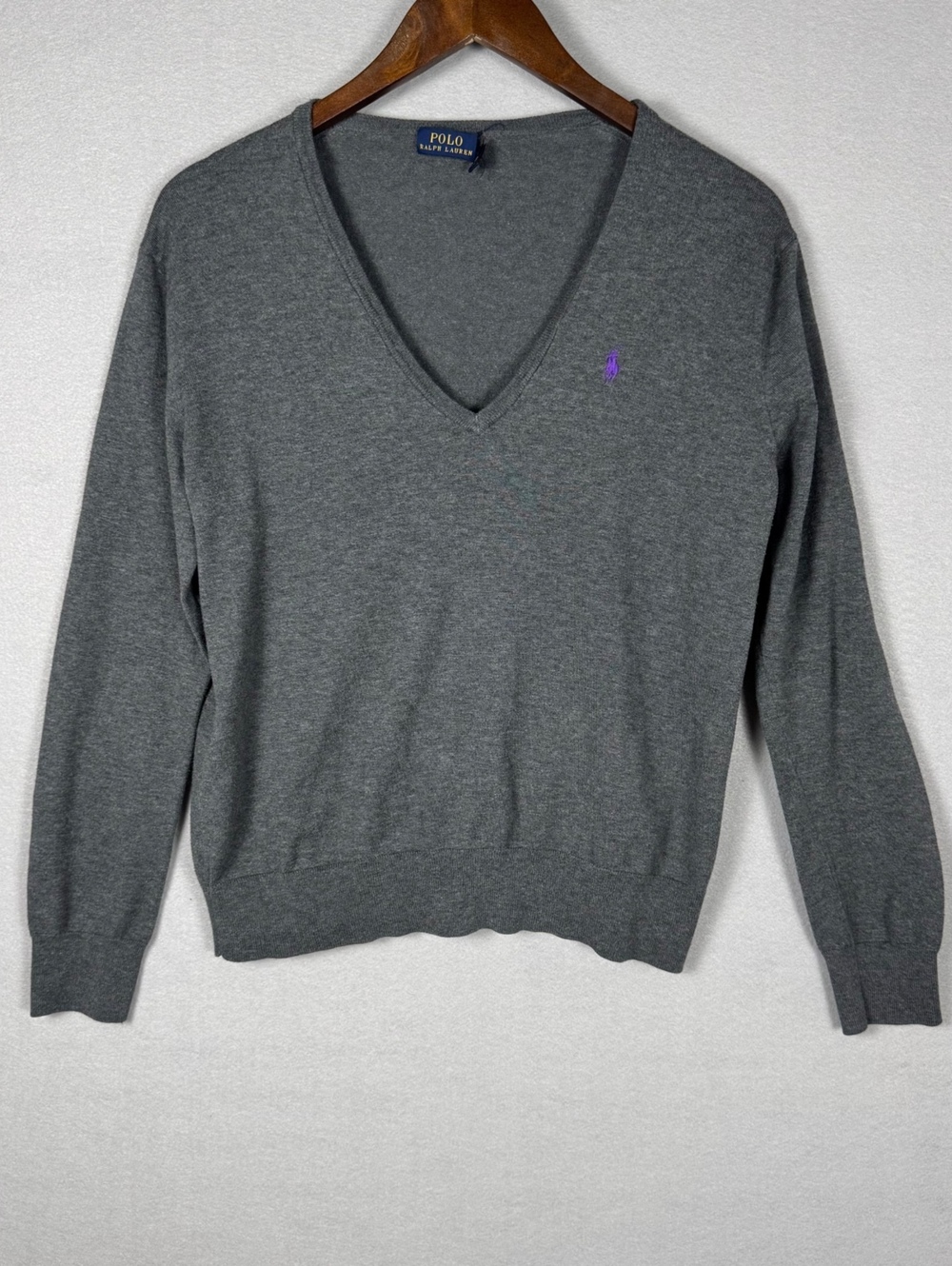 Polo Ralph Lauren Men's Medium Gray V-Neck Sweater